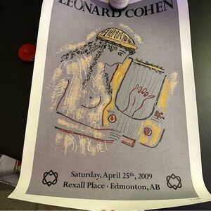 Rare Leonard Cohen VIP Limited Edition Concert Poster 15/100 Excellent Condition